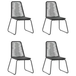 Berkfield Home 5 Piece Garden Dining Set PVC Rattan Black & Brown - thumbnail 5