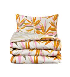 Smart Living Luxury Super Soft Reversible Bright Leaves Duvet Cover With Pillowcase in Natural - Size: King - thumbnail 8
