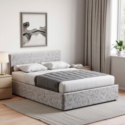 Home Discount Vida Designs Veronica King Size Ottoman Bed Silver UKFR Velvet Fabric