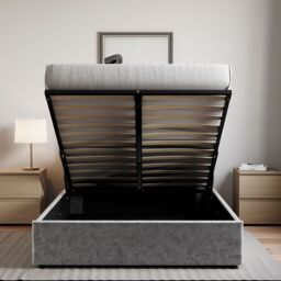 Home Discount Vida Designs Veronica King Size Ottoman Bed Silver UKFR Velvet Fabric - thumbnail 5