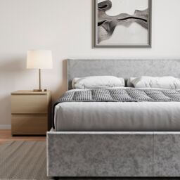 Home Discount Vida Designs Veronica King Size Ottoman Bed Silver UKFR Velvet Fabric - thumbnail 4