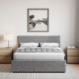 Home Discount Vida Designs Veronica King Size Ottoman Bed Silver UKFR Velvet Fabric - thumbnail 3
