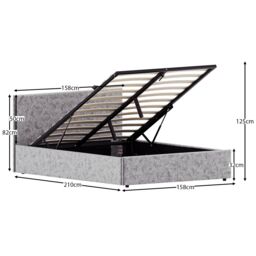 Home Discount Vida Designs Veronica King Size Ottoman Bed Silver UKFR Velvet Fabric - thumbnail 2