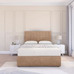 "Sloomy Kansas Naples Bed Set With 2 Drawers, Mattress & 54"" Headboard in Light Sand - Size: Small Single" - thumbnail 2