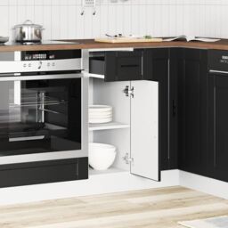 Berkfield Home Kitchen Base Cabinet¬†Porto Black Engineered Wood - thumbnail 3