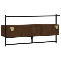 Berkfield Home TV Cabinet Wall-mounted Brown Oak 100.5x30x51 cm Engineered Wood - thumbnail 8