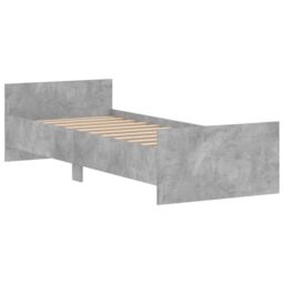 Berkfield Home Bed Frame Concrete Grey 75x190 cm Small Single Engineered Wood - thumbnail 3