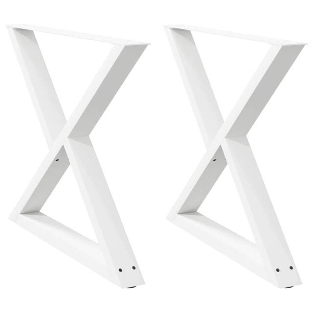 Berkfield Home Dining Table Legs 2 pcs White 90x(72-73.3) cm Steel - image 1