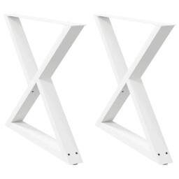 Berkfield Home Dining Table Legs 2 pcs White 90x(72-73.3) cm Steel - thumbnail 1