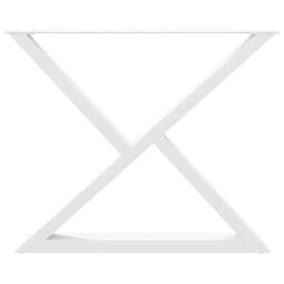 Berkfield Home Dining Table Legs 2 pcs White 90x(72-73.3) cm Steel - thumbnail 5