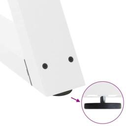 Berkfield Home Dining Table Legs 2 pcs White 90x(72-73.3) cm Steel - thumbnail 9