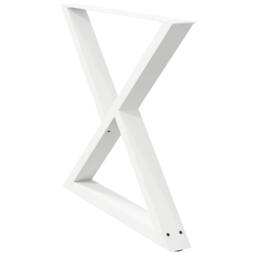 Berkfield Home Dining Table Legs 2 pcs White 90x(72-73.3) cm Steel - thumbnail 4