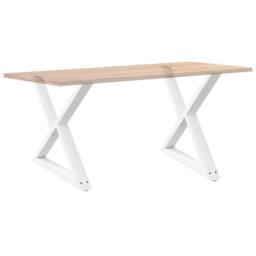 Berkfield Home Dining Table Legs 2 pcs White 90x(72-73.3) cm Steel - thumbnail 8