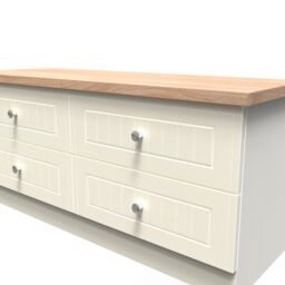 Ready Assembled 2 U Cambridge 4 Drawer Bed Box (Ready Assembled) in Cream - thumbnail 4