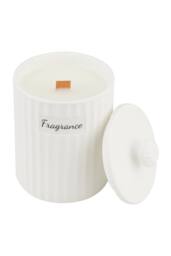 SHEONLY Ceramic Wood Wick Soy Wax Scented Candle, Gardenias in White - thumbnail 4