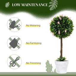 EONLION Set of 2 Potted Artificial Plants in Green - Size: 100 cm - thumbnail 3