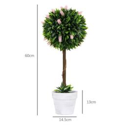 EONLION Set of 2 Potted Artificial Plants in Green - Size: 100 cm - thumbnail 2