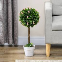 EONLION Set of 2 Potted Artificial Plants in Green - Size: 100 cm - thumbnail 4