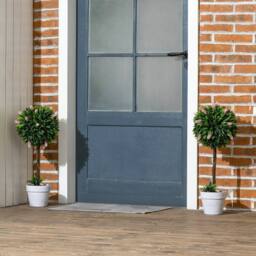 EONLION Set of 2 Potted Artificial Plants in Green - Size: 100 cm