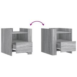 Berkfield Home Bedside Cabinet Grey Sonoma 45x50x50 cm Engineered Wood - Size: 45 x 50 x 50 cm - thumbnail 8