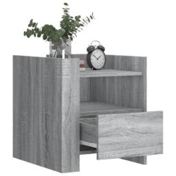 Berkfield Home Bedside Cabinet Grey Sonoma 45x50x50 cm Engineered Wood - Size: 45 x 50 x 50 cm - thumbnail 3