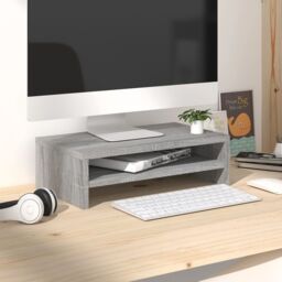Berkfield Home Monitor Stand Grey Sonoma 42x24x13 cm Engineered Wood - Size: 42 x 24 x 13 cm - thumbnail 1