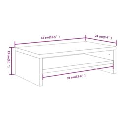 Berkfield Home Monitor Stand Grey Sonoma 42x24x13 cm Engineered Wood - Size: 42 x 24 x 13 cm - thumbnail 6