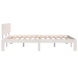 Berkfield Home Bed Frame White Solid Wood 135x190 cm Double - thumbnail 5