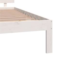 Berkfield Home Bed Frame White Solid Wood 135x190 cm Double - thumbnail 6