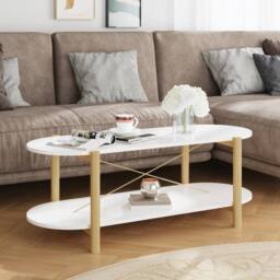 Berkfield Home Coffee Table White 110x48x40 cm Engineered Wood - Size: 110 x 48 x 40 cm