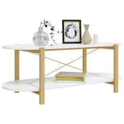 Berkfield Home Coffee Table White 110x48x40 cm Engineered Wood - Size: 110 x 48 x 40 cm - thumbnail 4