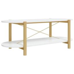 Berkfield Home Coffee Table White 110x48x40 cm Engineered Wood - Size: 110 x 48 x 40 cm - thumbnail 2