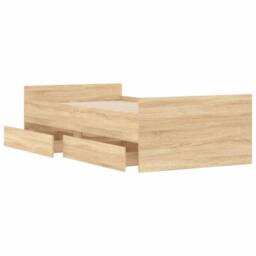 Berkfield Home Modern Bed Frame with Drawers without Mattress Sonoma Oak 90x200 cm in Light Tan - thumbnail 5