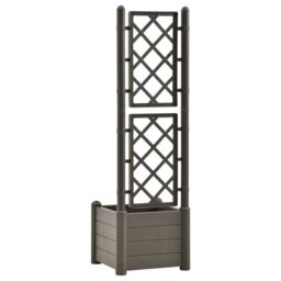 Berkfield Home Garden Planter with Trellis 43x43x142 cm PP Anthracite in Black - Size: 43 x 43 x 142 cm - thumbnail 5