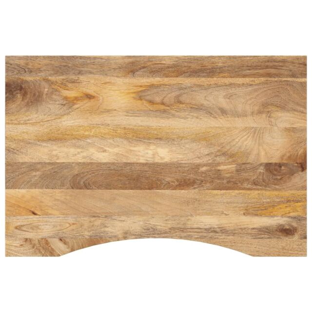 Berkfield Home Desk Top with Curve 100x60x2.5 cm Solid Wood Rough Mango in Brown - image 1
