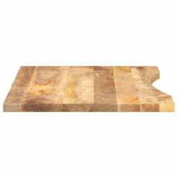 Berkfield Home Desk Top with Curve 100x60x2.5 cm Solid Wood Rough Mango in Brown - thumbnail 4