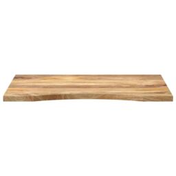 Berkfield Home Desk Top with Curve 100x60x2.5 cm Solid Wood Rough Mango in Brown - thumbnail 3