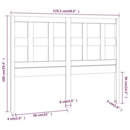 Berkfield Home Bed Headboard Honey Brown 125.5x4x100 cm Solid Wood Pine - thumbnail 6