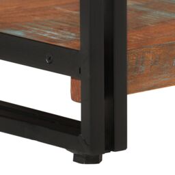 Berkfield Home 3-Tier Bookcase 77x30x80 cm Solid Wood Reclaimed & Iron - Size: 77 x 30 x 80 cm - thumbnail 5