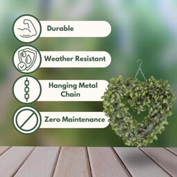 Marco Paul Fake Lavender Flowers Heart Shaped Welcome Door Wreath in Green - thumbnail 5