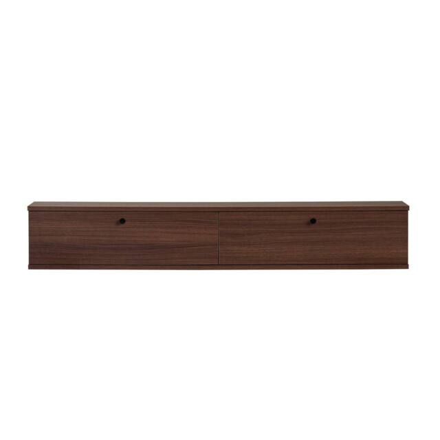 CALICOSY Wall-Mounted TV Unit With 2 Drop-Down Doors, 160 Cm Wide - ROY in Walnut - image 1