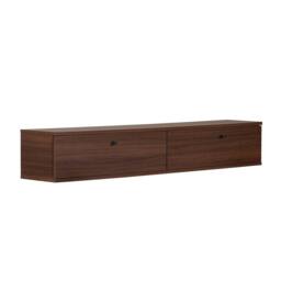 CALICOSY Wall-Mounted TV Unit With 2 Drop-Down Doors, 160 Cm Wide - ROY in Walnut - thumbnail 5