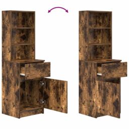 Berkfield Home Bedside Cabinet Smoked Oak 39x35x125 cm Engineered Wood - Size: 39 x 35 x 125 cm - thumbnail 9
