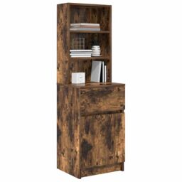 Berkfield Home Bedside Cabinet Smoked Oak 39x35x125 cm Engineered Wood - Size: 39 x 35 x 125 cm - thumbnail 4
