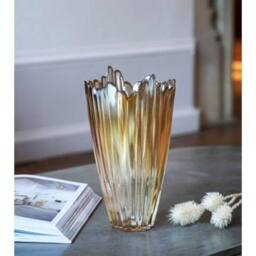 Lemon Pavilion Furniture and Decor Mocha Rippled Vase - Glass - L14.5 x W14.5 x H25 cm - Mocha in Brown - thumbnail 2