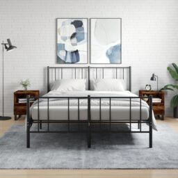Berkfield Home Bedside Cabinets 2 pcs Smoked Oak 40x35x50 cm Engineered Wood in Brown - Size: 40 x 35 x 50 cm - thumbnail 1