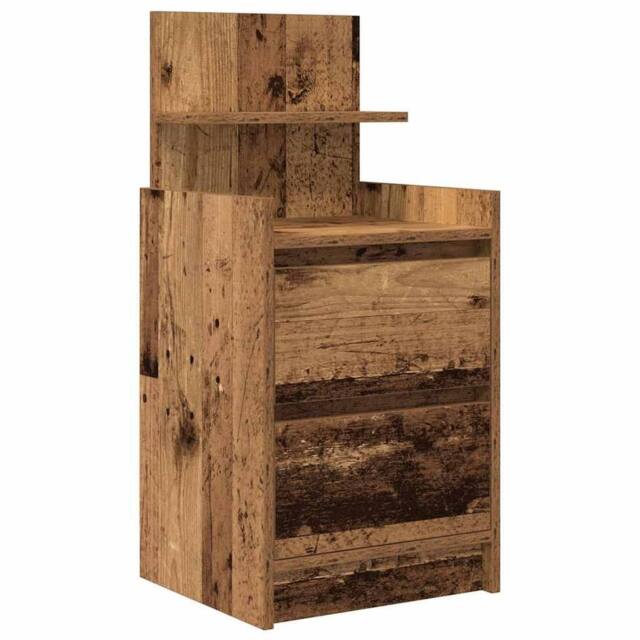 Berkfield Home Bedside Cabinet with 2 Drawers Old Wood 38x34x80 cm in Brown - Size: 38 x 34 x 80 cm - image 1