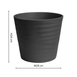 Ivyline Oslo Anthracite Taper Planter - H24cm D28cm - 4 Colours & 2 Sizes Available Online - Ceramic - Made in Europe in Black - thumbnail 5