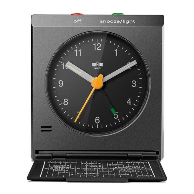 Braun Travel World Timer Analogue Clock in Black - image 1