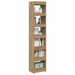 Berkfield Home Decorative Book Cabinet/Room Divider Artisan Oak 40x30x198 cm in Brown - Size: 40 x 30 x 198 cm - thumbnail 5